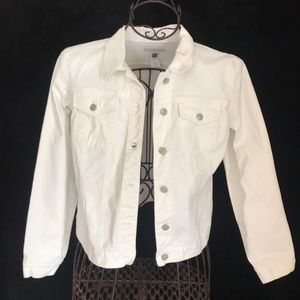 Gap white denim jacket